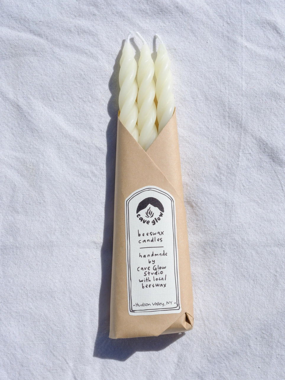 Beeswax Spiral Taper Candles - Set of 3