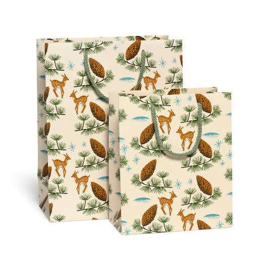 Deer and Pine Cones Gift Bag