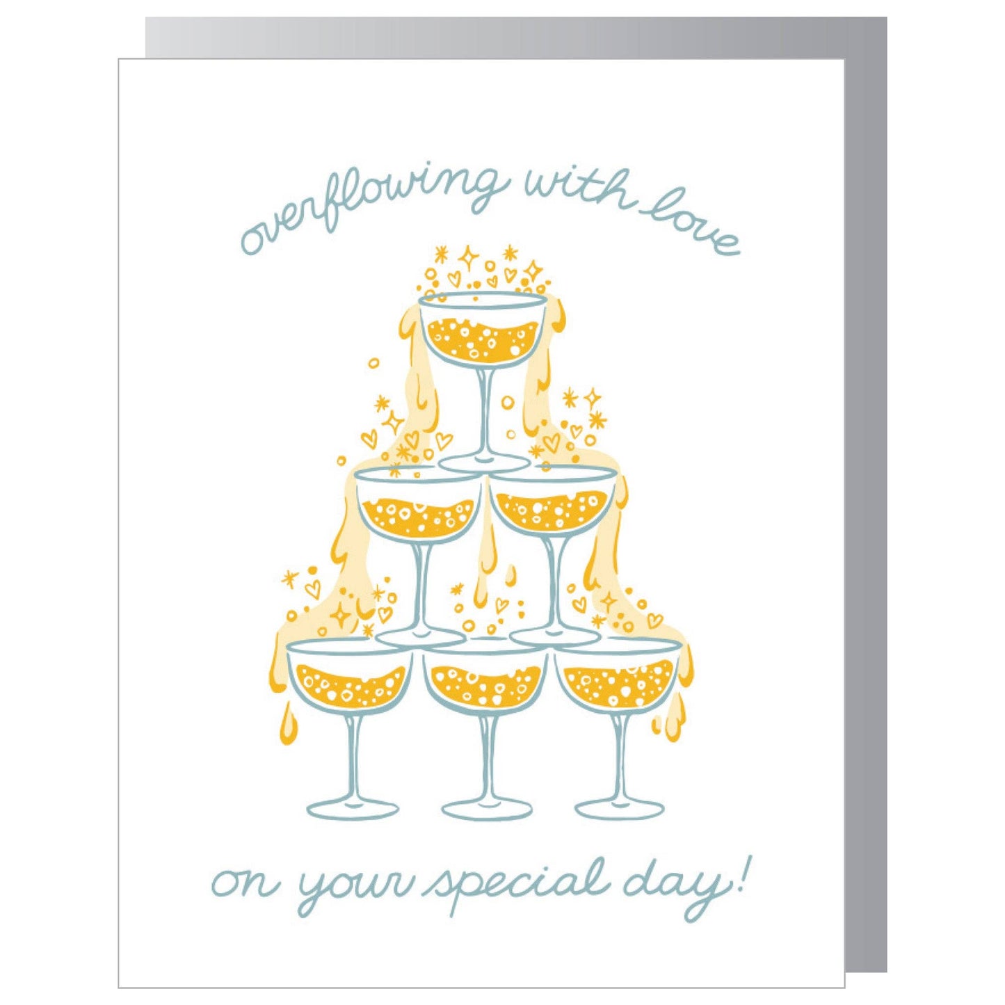 Champagne Tower Wedding Card