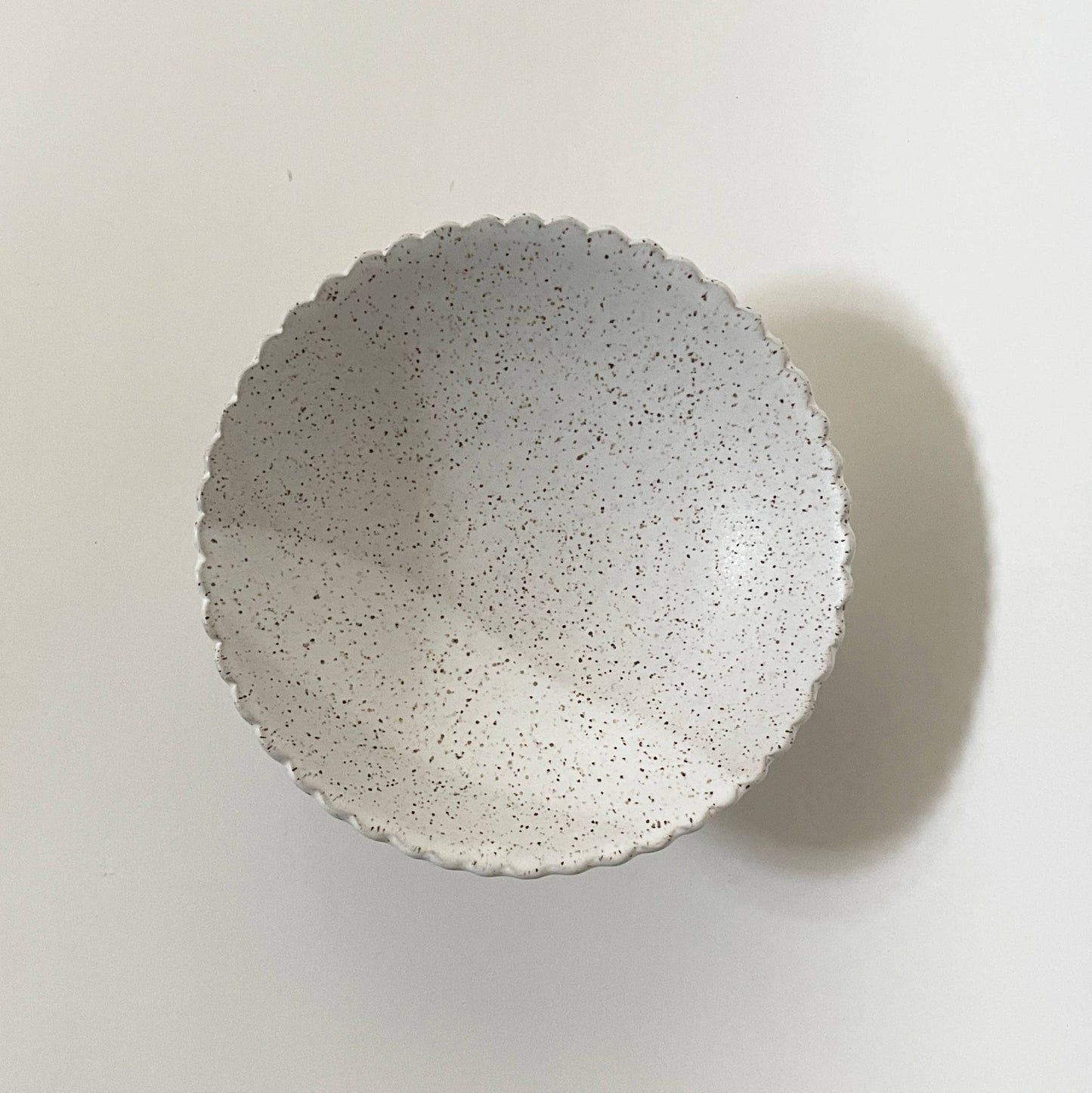 Handmade Ceramic Scallop Pedestal Fruit Bowl