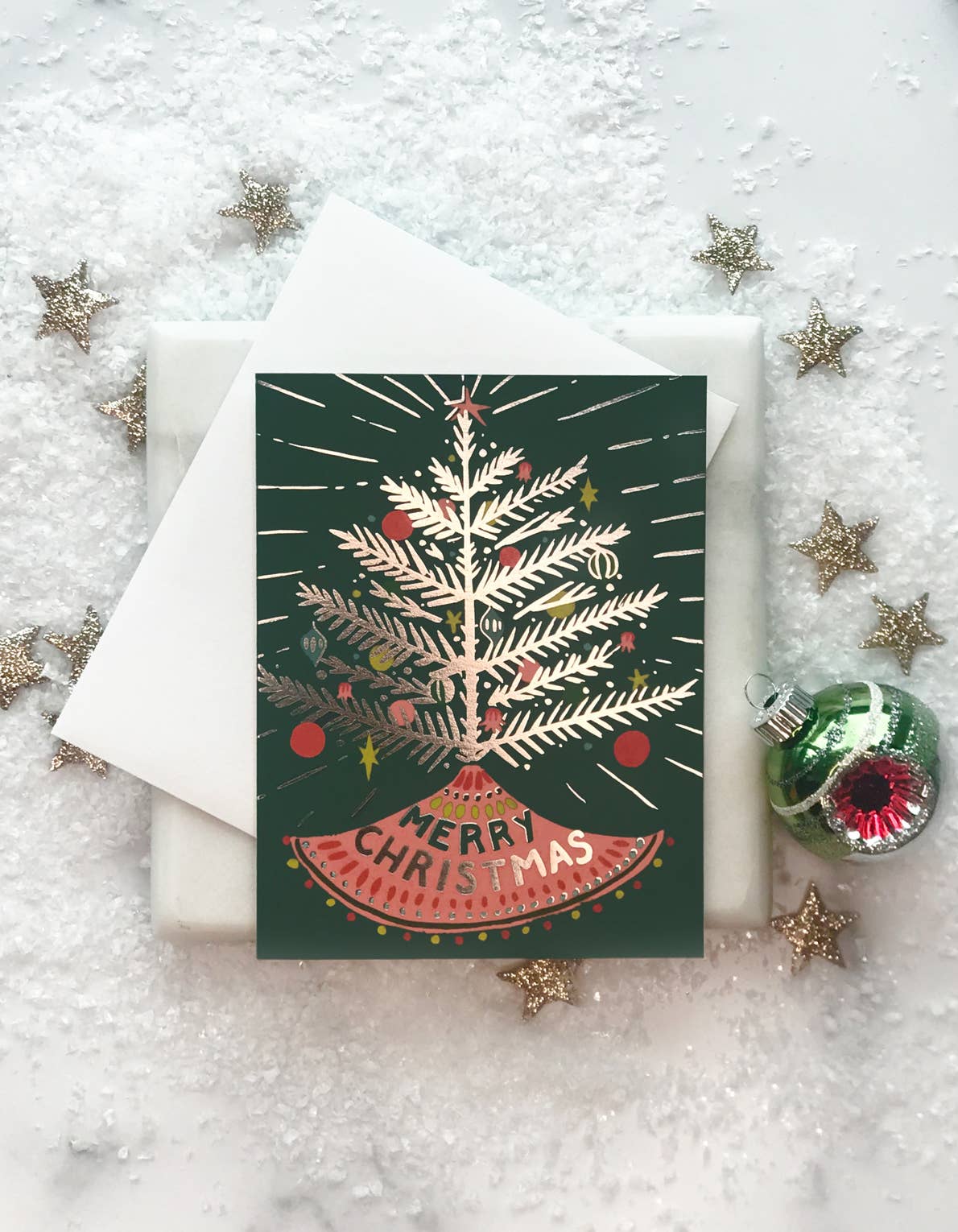 Aluminum Tree Christmas Greeting Card Boxed Set