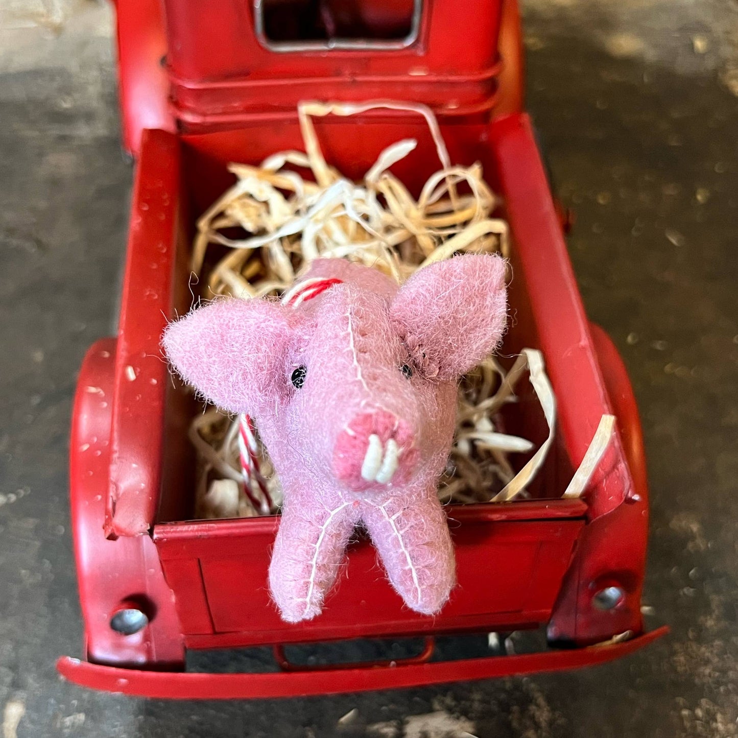 Pig Felt Christmas Ornament