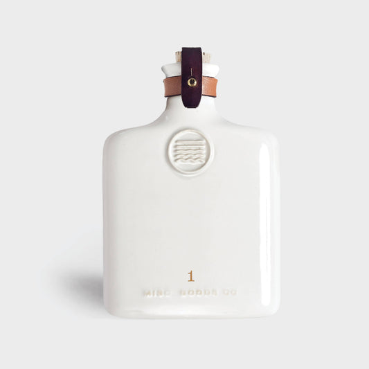 Embossed Ceramic Flask with Leather Strap