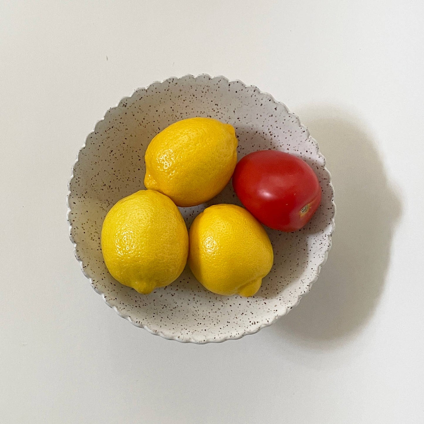Handmade Ceramic Scallop Pedestal Fruit Bowl