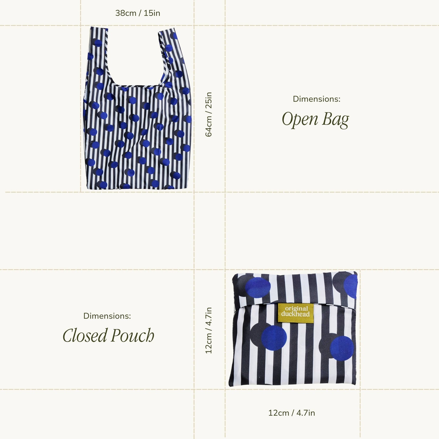 Polkastripe Pattern Reusable Eco-Friendly Tote Bag