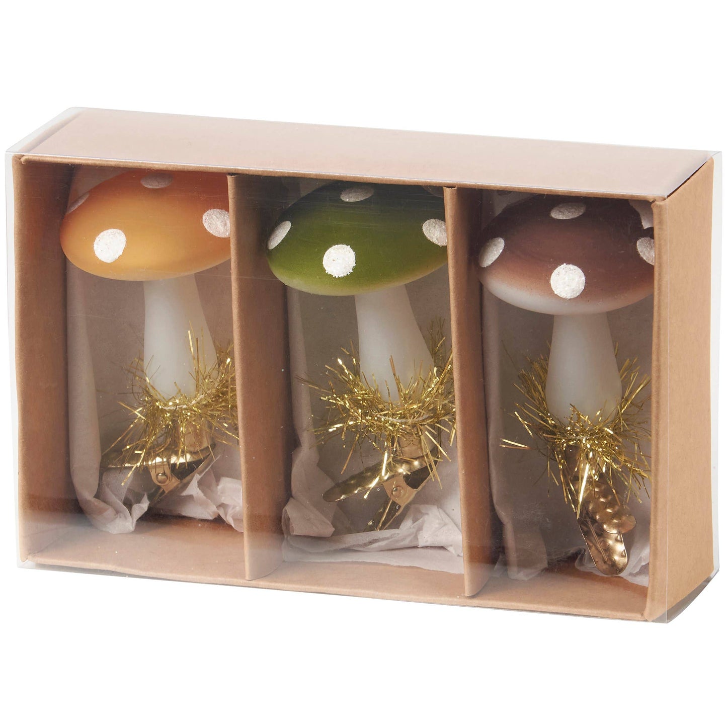 Glass Mushrooms Ornament Set