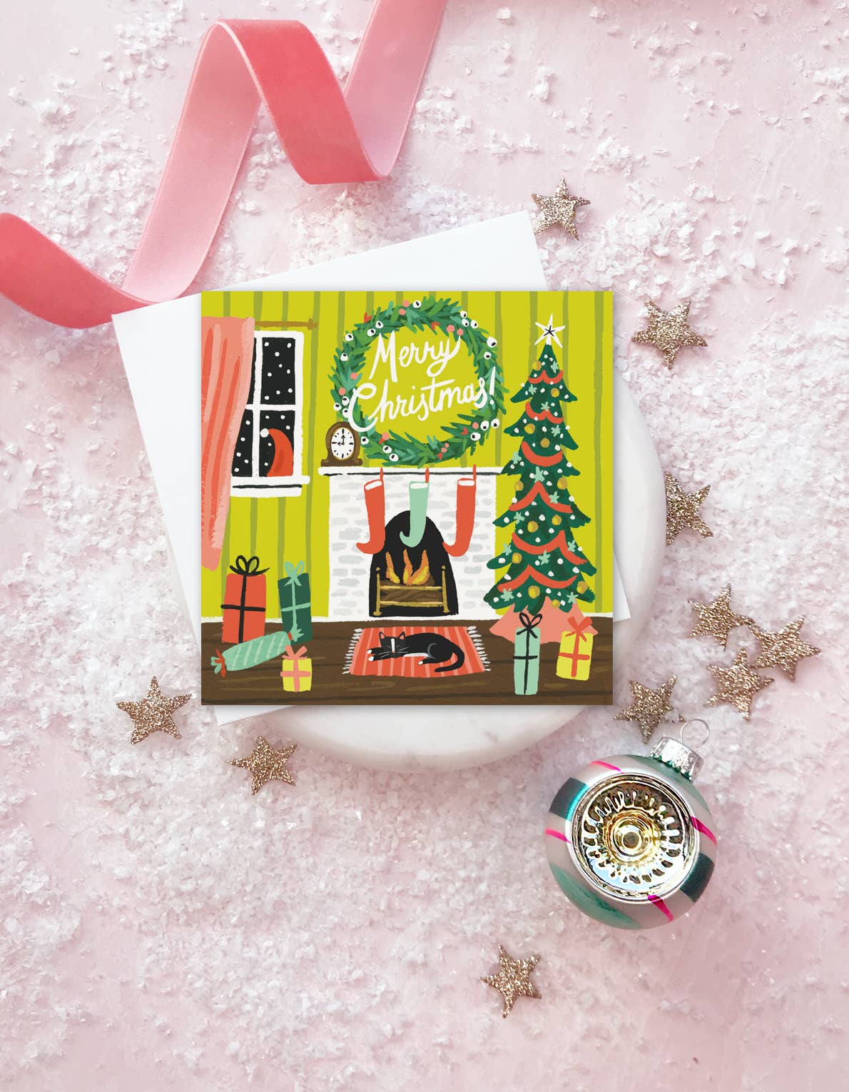 Festive Fireplace Holiday Greeting Card Boxed Set