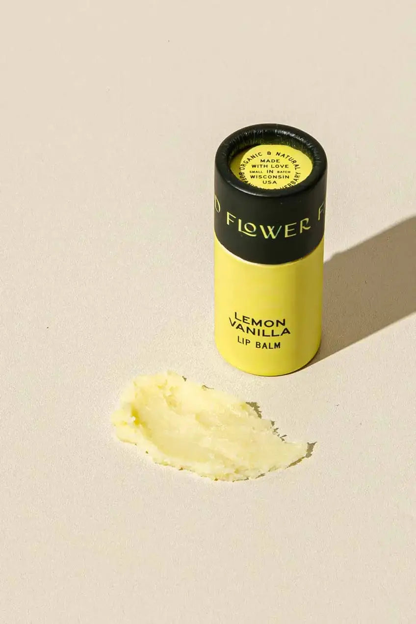 Lemon Vanilla Organic Lip Balm / 0.3 oz Biodegradable Tube