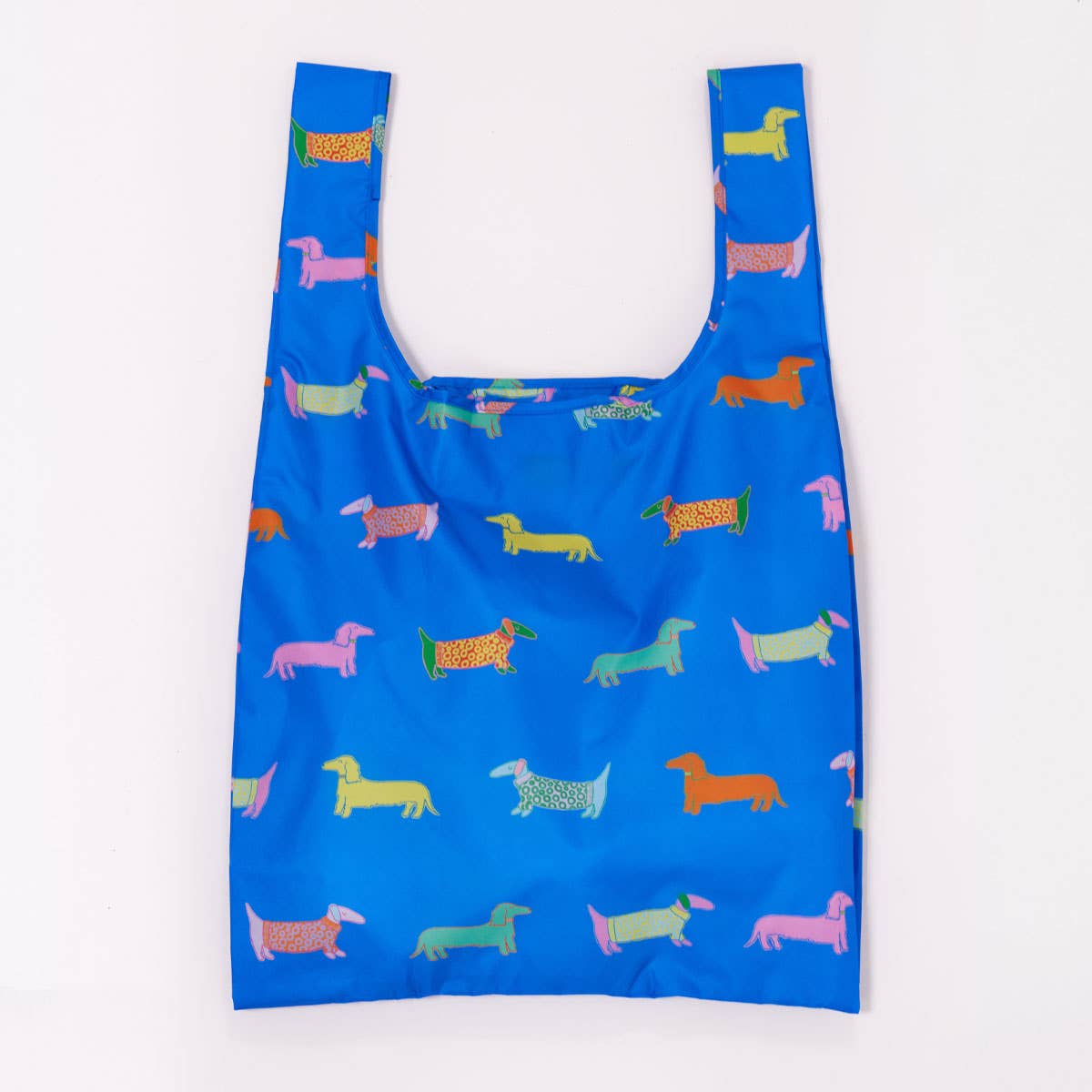 Dogs in Blue Dachshund Eco-Friendly Foldable Shopping Bag