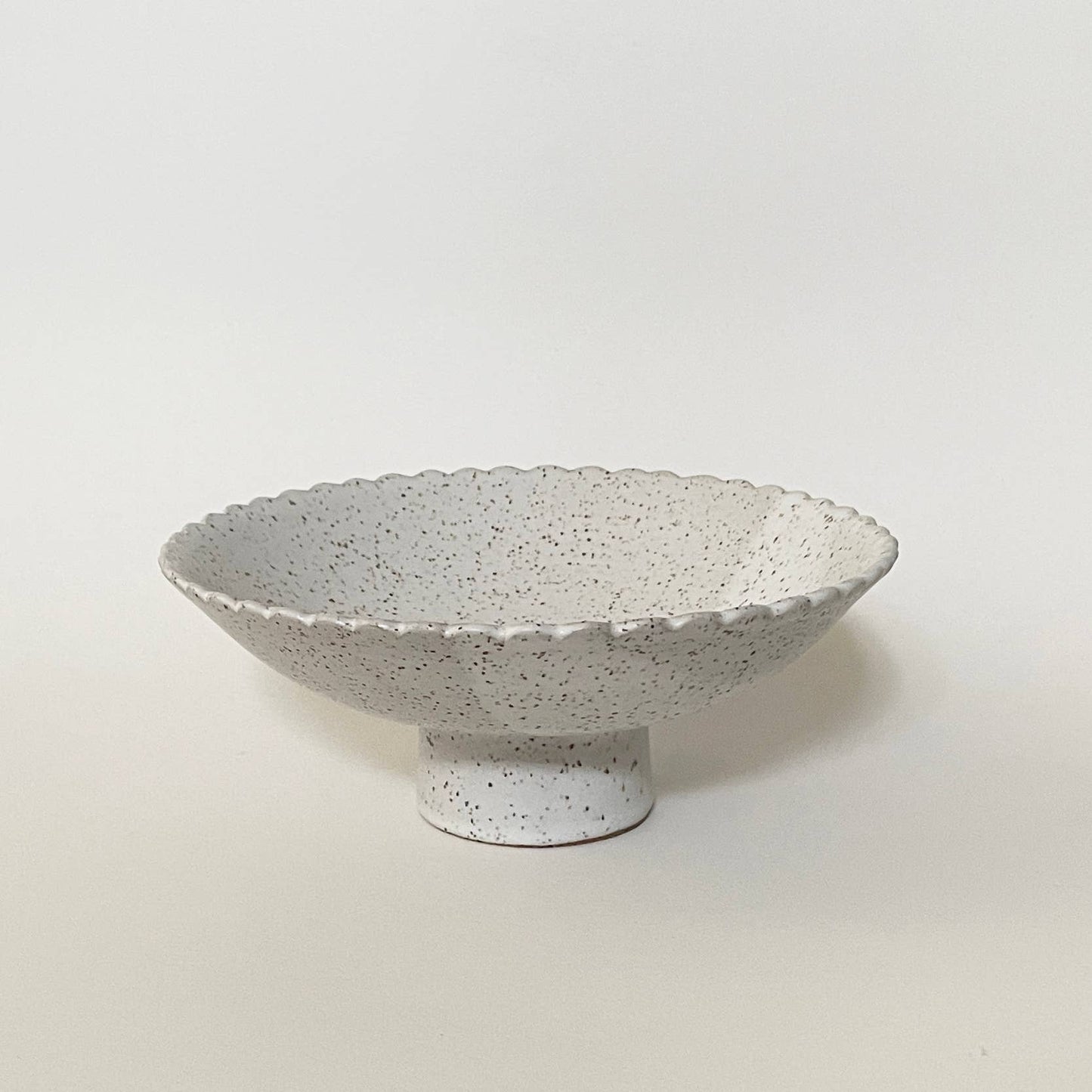 Handmade Ceramic Scallop Pedestal Fruit Bowl