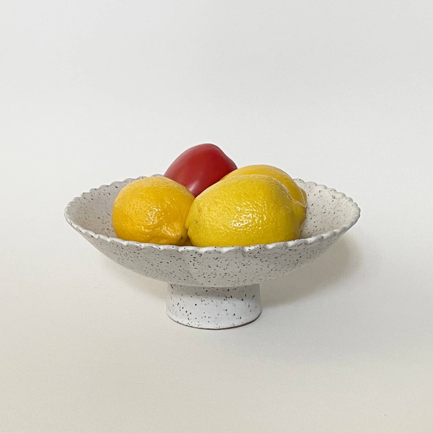 Handmade Ceramic Scallop Pedestal Fruit Bowl